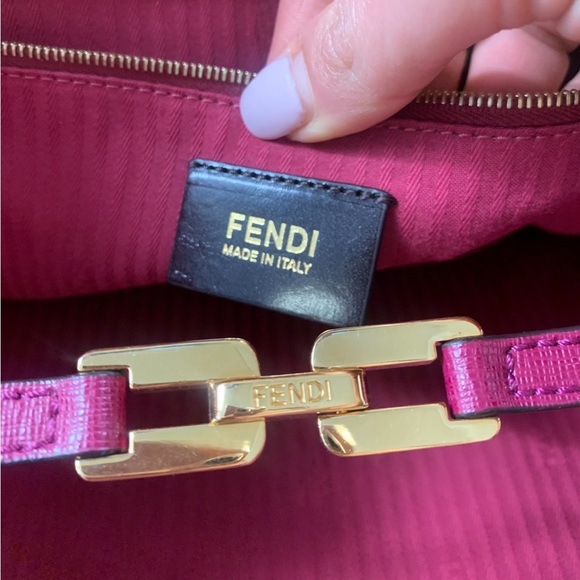 Fendi Medium 2Jours Fuchsia Pink Leather Satchel Tote - Picture 9 of 16